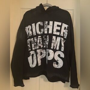 Syndicate Brand Men’s Acid Washed Cropped Hoodie- Size M